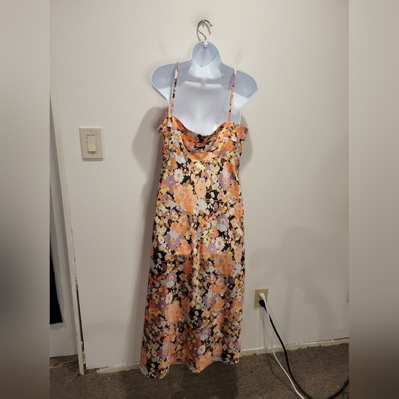 Rails Size XL Sudra Pink Aster Floral Midi Dress Adjustable Straps - Picture 4 of 6